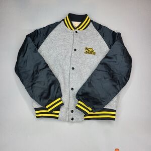 NCAA Iowa Hawkeye Gray and Black Bomber Jacket